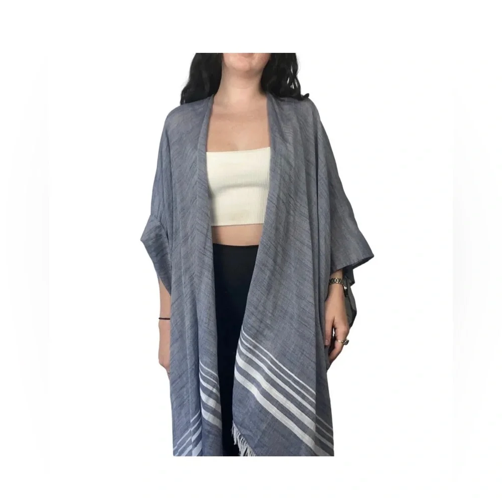NWT Tommy Bahama Stripped Beach Cover Up Blue & White - Picture 1 of 4